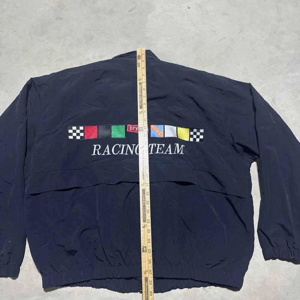 Vintage 1990s Bryant Racing Nylon Windbreaker Jacket Men XL Embroidered Vantage